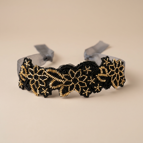 Choker Celia Negro y Dorado