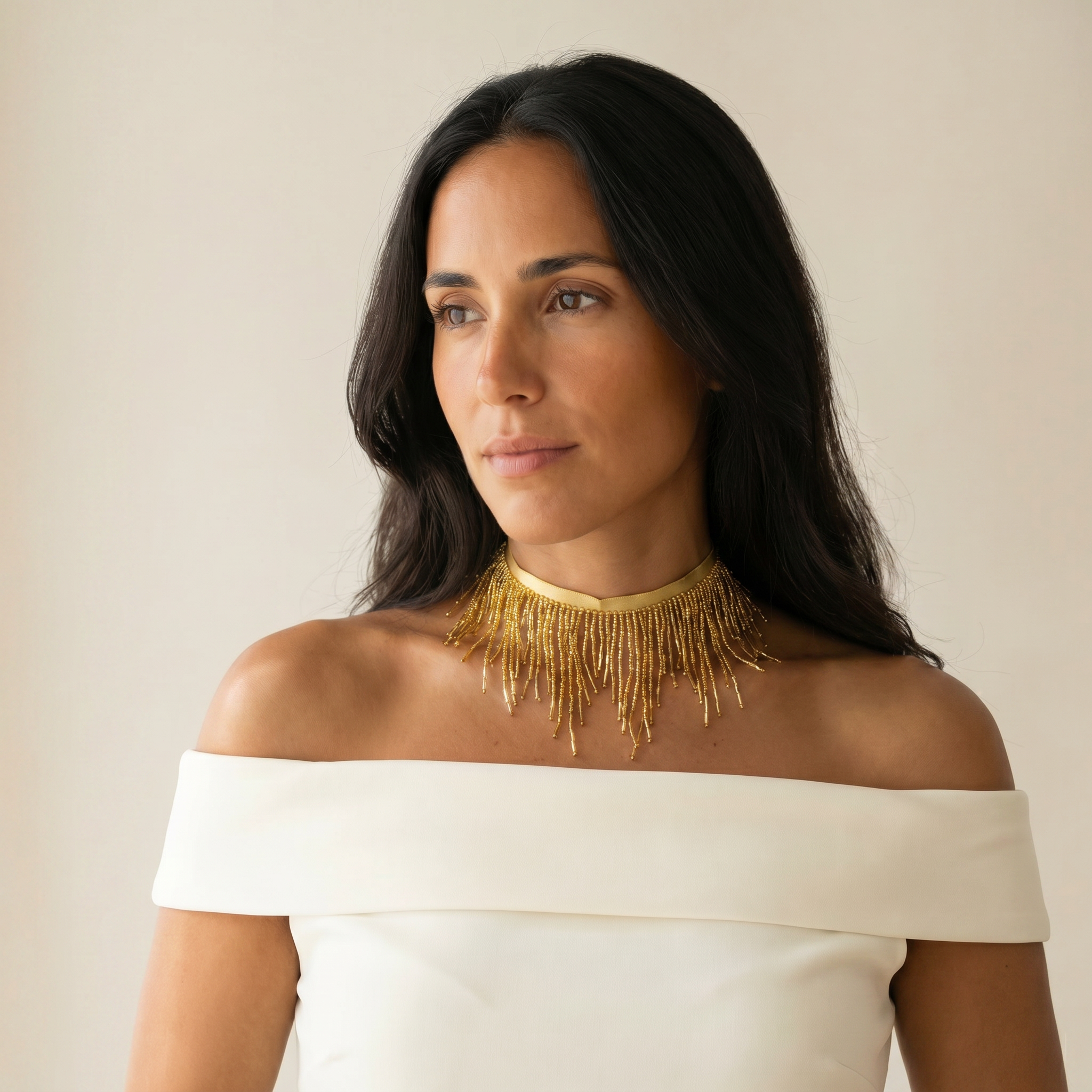 Choker Flecos Dorado Aloha