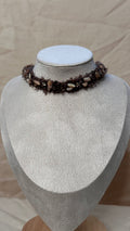Choker Marron con detalle beige