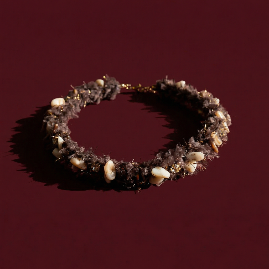 Choker Marron con detalle beige