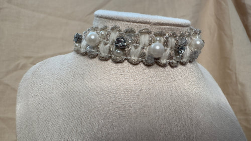 Choker Tweed Blanco Novias