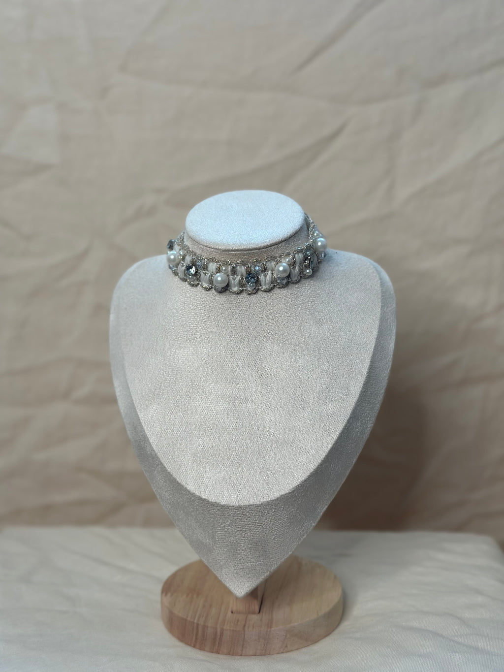 Choker Tweed Blanco Novias